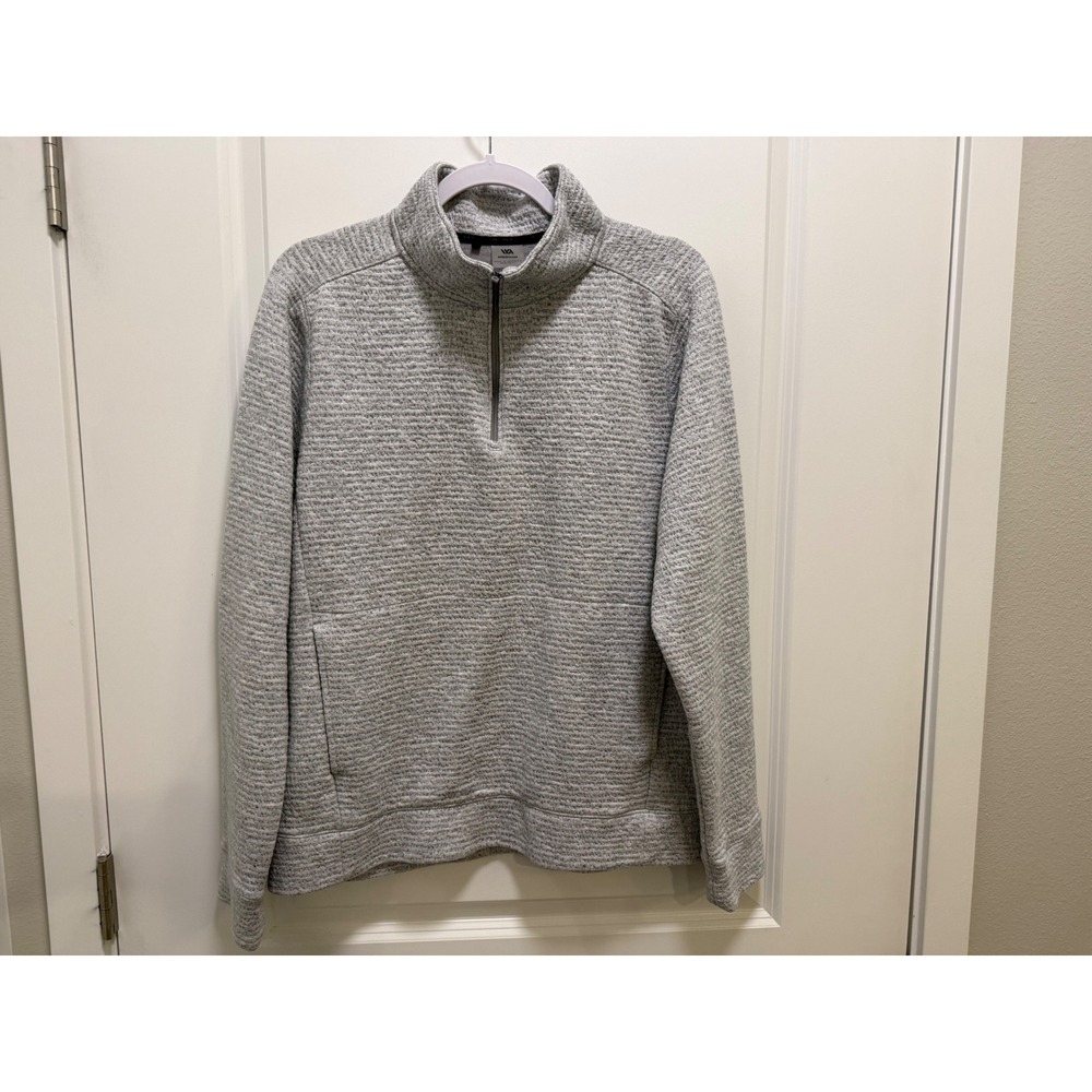 VRST Mens Ponto Performance 1/4 Zip Pullover Textured Grey Heather Medium